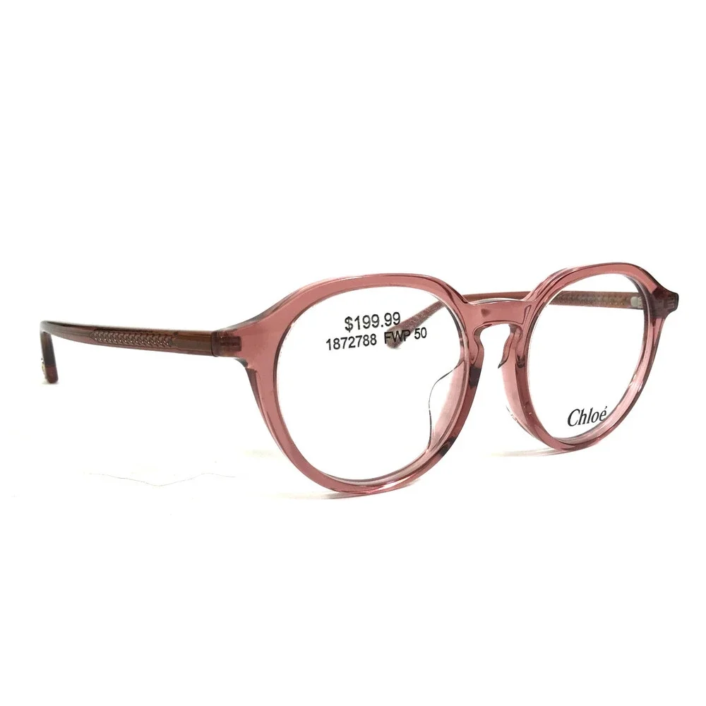 Chloe Eyeglasses Frames CH0012OA 002 Transparent Pink Asian Fit 50-17-145